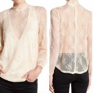 Line & Dot Cedar Lace Top Cream